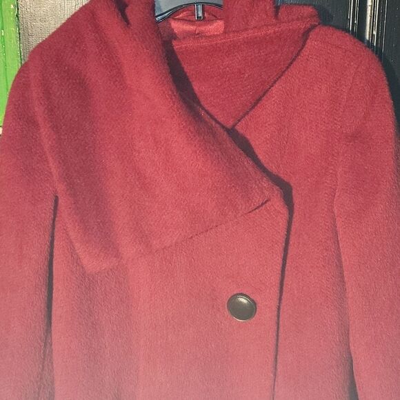 Saks Fifth Avenue Alpaca and Wool Red Coat - Picture 7 of 12